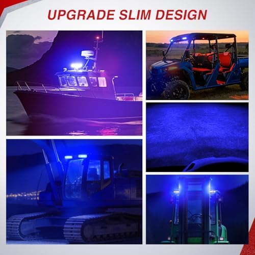 Nilight Slim LED Light Bar 2 PCS Blue 7 Inch Single Row 16LEDs