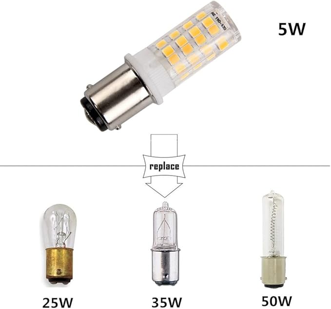 BA15D led bulb 120V Double Bayonet base 5 Watt Warm White 3000K for Sewing Machine Lamp, Non-dimmable (Pack of 4)