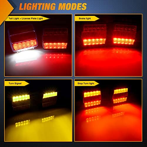 Nilight Magnetic LED Trailer Towing Light Kit 24ft Cable 7 Pin Plug