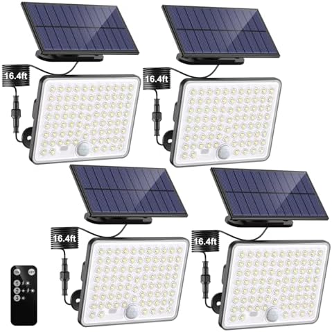nipify Solar Lights Outdoor 4Pack,Upgraded Solar Lights with Convex Lenses
