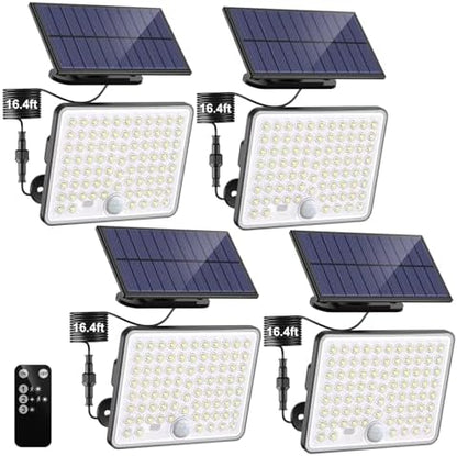 nipify Solar Lights Outdoor 4Pack,Upgraded Solar Lights with Convex Lenses