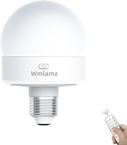 Rechargeable Smart Light Bulbs with Remote，E26/E27 LED Emergency Lightbulbs for Non-Hardwired Wall Wireless Sconce, Home, Porch, Flashlight (Color : 1 Packs)