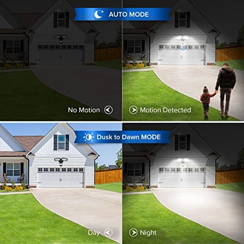 SANSI 27W 2700LM LED Motion Sensor Outdoor Flood Light, 5000K IP65, Black