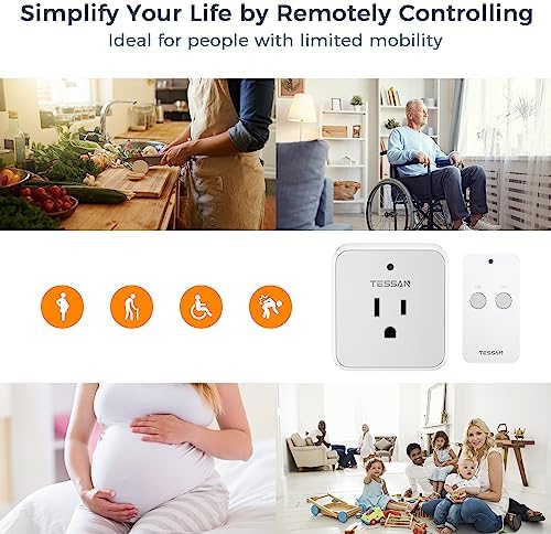 TESSAN Remote Control Outlet, 1 Remote + 1 Outlet