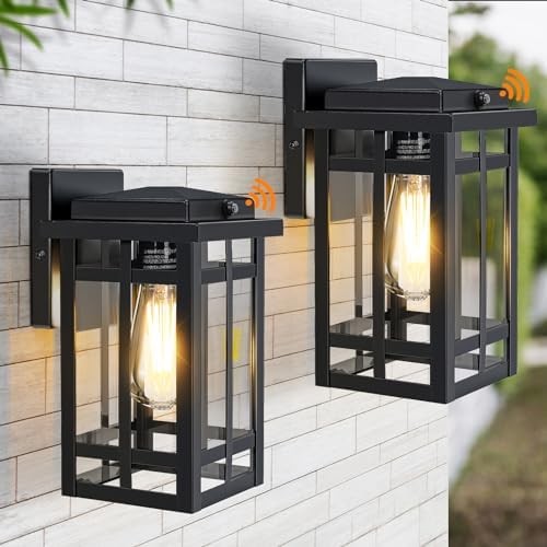 2 Packs Dusk to Dawn Outdoor Wall Lighting 9.76'', Black