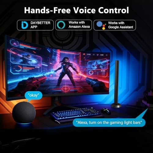 DAYBETTER Smart LED Light Bar,RGBICWW WiFi TV Light Bars for Room,Gaming