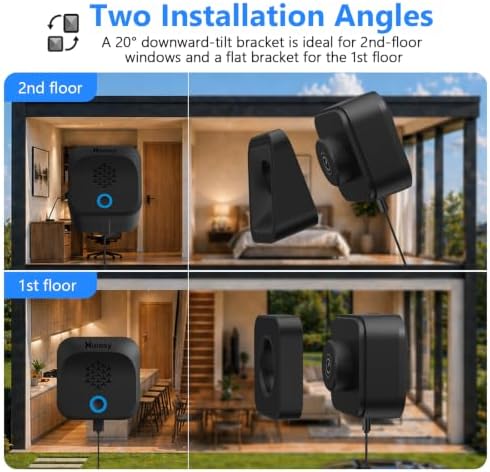 3K 5MP Window Camera with 20° Tilt Angle Dual Mount for 1st & 2nd Floor