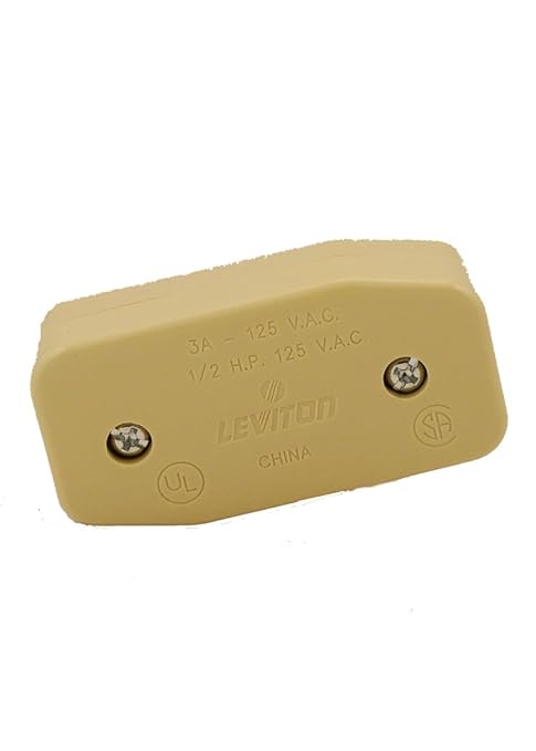 Leviton Appliance Switch, Feed Thru Switch Rocker; Single Pole, Single Throw; 3A-125V AC, 5410-I, Ivory