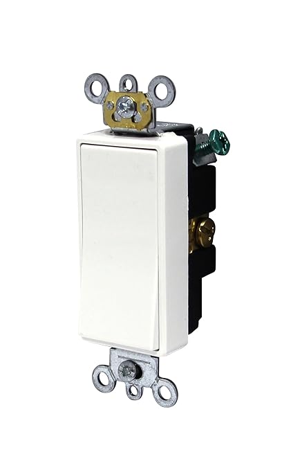Leviton 15 Amp, 120/277 Volt, Decora Plus Rocker Single-Pole AC Quiet Switch, Commercial Grade, 5691-2W, White