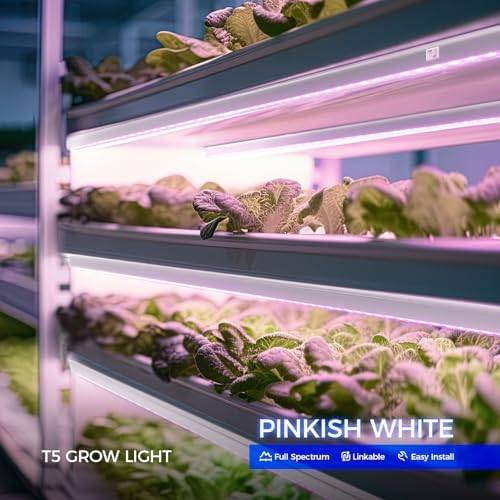 Barrina T5 LED Grow Light, 3FT 128W (8 x 16W), Pinkish White, 8 Packs