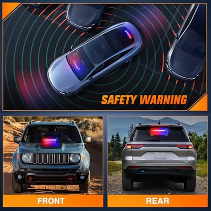 Nilight 12LED Traffic Advisor Strobe Light Bar Red Blue Hazard Safety