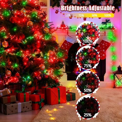 Voice Control 88 Ft 240 LED Smart String Lights with Remote, Red and Green