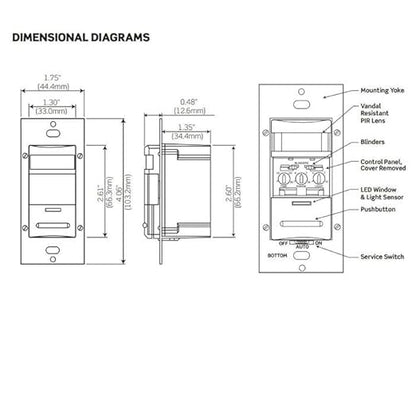 Leviton Decora 120/277-Volt Wall Switch Occupancy Sensor, ODS10-IDE, Black