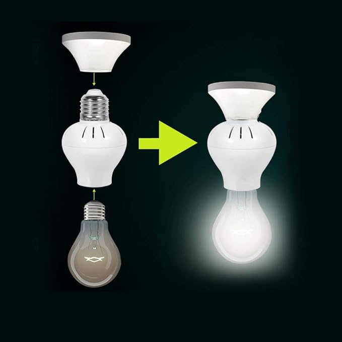 E27 Lamp Socket Adapter Converter Holder Ac 100 240V Motion Sensor LED Light Bulb Switch Socket Lamp Holder for LED Bulbs and LED Energy Saving Smart Bulb