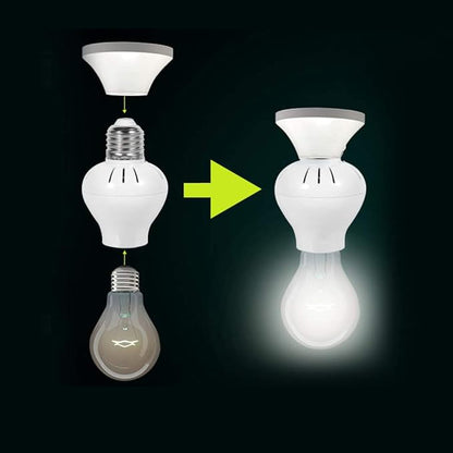 E27 Lamp Socket Adapter Converter Holder Ac 100 240V Motion Sensor LED Light Bulb Switch Socket Lamp Holder for LED Bulbs and LED Energy Saving Smart Bulb