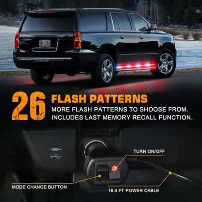 XRIDONSEN 2PCS 70 inch Running Board Emergency Lights 864 LED Strobe Lights
