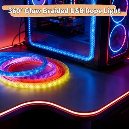 iNextStation 9.84FT LED Strip Lights, 360° Glow Smart IC 5V USB LED Lights