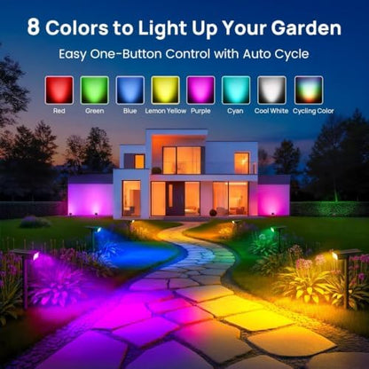 Consciot Solar Spot Lights Outdoor, Halloween Lights, 170° Wide Beam