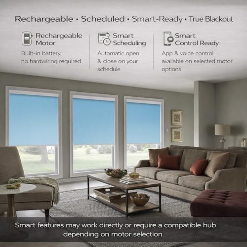 ZSHINE Motorized Blackout Roller Shades Remote Control Rechargeable(82010L)