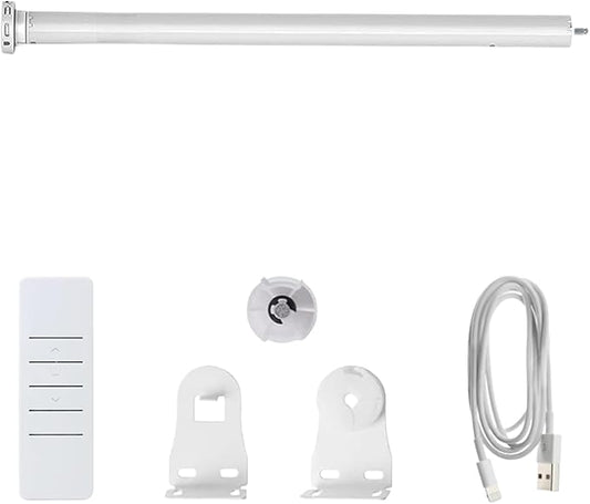 Rechargeable Roller Shade Motor for 1-1/2" Tube, Φ25mm Blind Motor Kit with Type-C Charging, 2600mAh Battery Wireless Tubular Motor for Zebra, Roman and Roller Shades (2.0 N.m Torque)