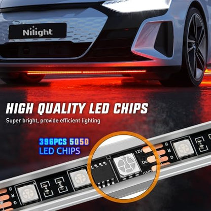 Nilight 8PCS Aluminum RGB Underglow LED Strip Lights with APP & Remote