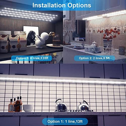 LAFULIT 8 PCS 20in Under Cabinet Lighting Kit, 6000K