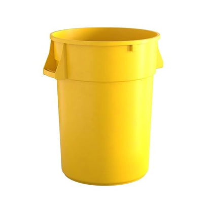 44 Gallon Yellow Round Commercial Trash Can, Heavy-Duty Food Grade NSF Certified, Perfect for Restaurant, Office, School, Garage, Backyard, Workshop, Warehouse