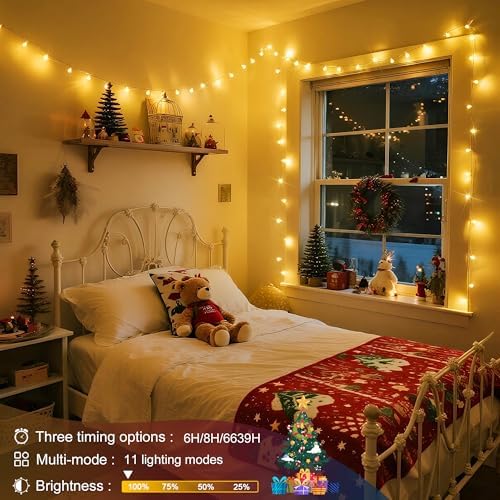 JMEXSUSS Globe String Lights Indoor Color Changing Christmas Lights Plug in