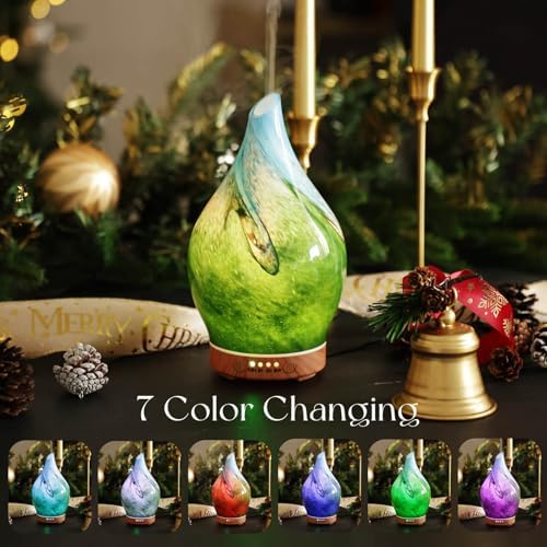 Porseme Essential Oil Diffuser 150ml Handmade Glass Diffuser 6H Runtime