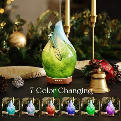 Porseme Essential Oil Diffuser 150ml Handmade Glass Diffuser 6H Runtime