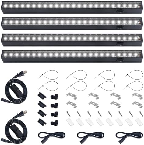 Barrina T5 Grow Lights for Indoor Plants, Full Spectrum, 1ft 5000K, 4 Packs