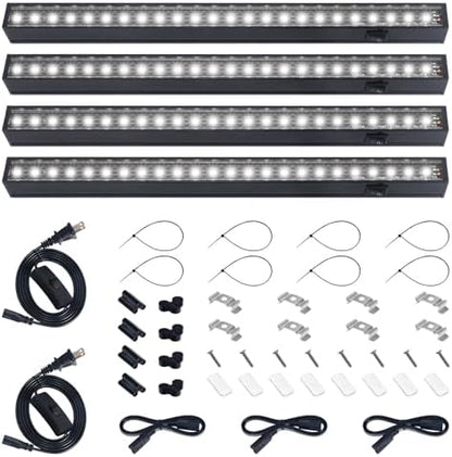 Barrina T5 Grow Lights for Indoor Plants, Full Spectrum, 1ft 5000K, 4 Packs