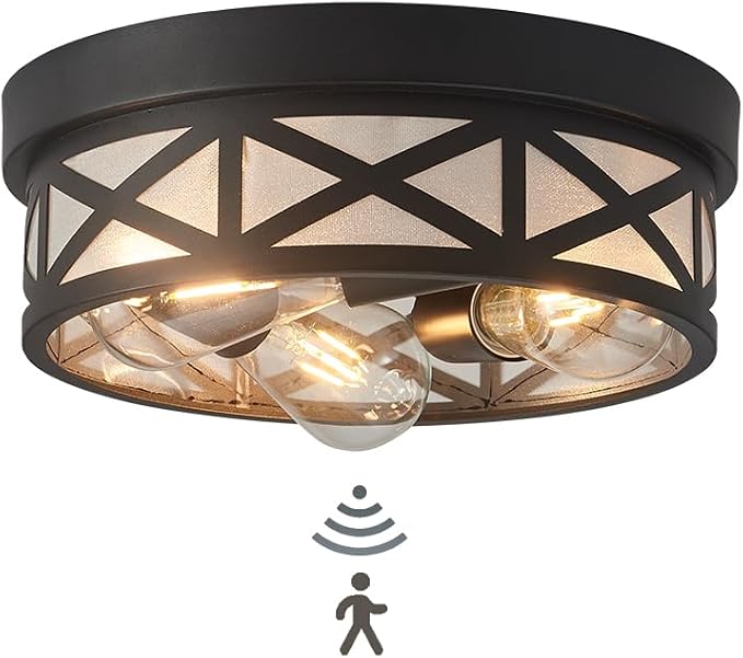 Round Adjustable Motion Sensor Flush Mount Ceiling Lights,3-Ligh,12 inch