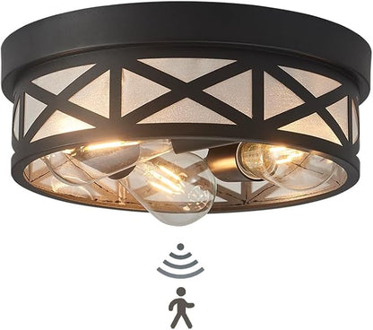 Round Adjustable Motion Sensor Flush Mount Ceiling Lights,3-Ligh,12 inch