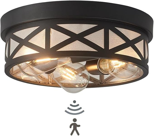 Round Adjustable Motion Sensor Flush Mount Ceiling Lights,3-Ligh,12 inch