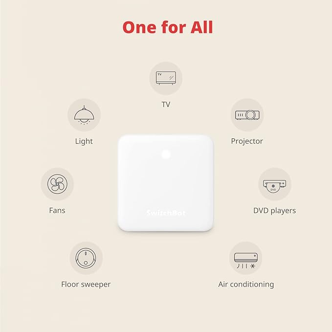 SwitchBot Hub Mini Smart Remote - IR Universal Remote, WiFi IR Blaster for TV, Air Conditioner, Compatible with Alexa, Google Home, Link SwitchBot to Wi-Fi (Support 2.4GHz)