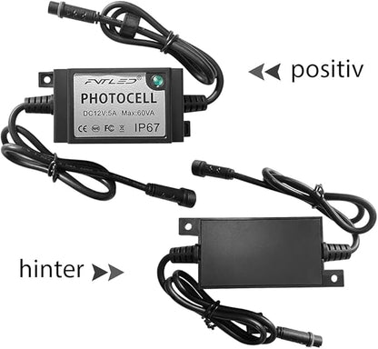 FVTLED LED Photocell DC/AC 12V PC Waterproof IP68 Max.load Power 60W Only for FVTLED Outdoor Light Switch Used