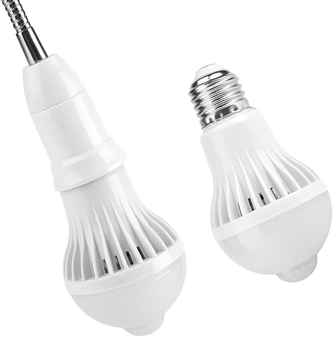 Keenso 7W E27 Motion Sensor Light Bulb, Smart Infrared Sensor PIR LED Bulbs, Auto On/Off Night Light for Outdoor Indoor Stairs Garage Corridor