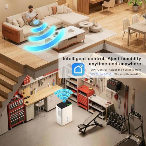 1000 Sq. Ft Smart Compressor Dehumidifier with Drain Hose for Home