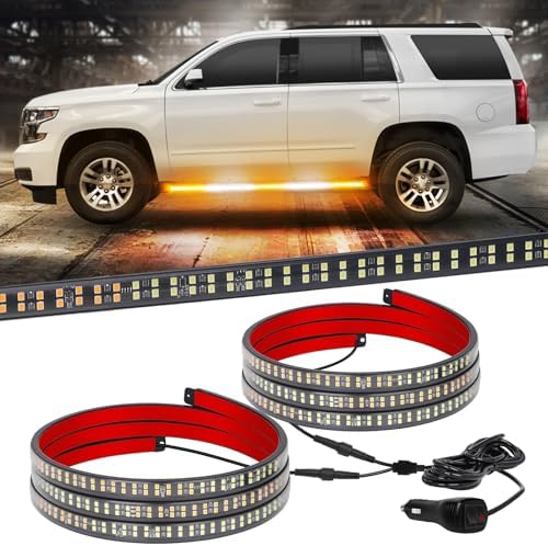 XRIDONSEN 2PCS 60 inch Running Board Strobe Lights Truck Emergency Lights