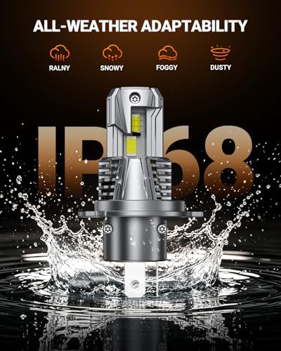 SEALIGHT H4/9003 LED Bulb, 1200% 60000LM Super Brighter than Origin, 6500K White Canbus Ready, IP68 25000RPM Cooling Fan with 80000Hrs Lifespan, 3Mins Fast Installation, 2 Pack