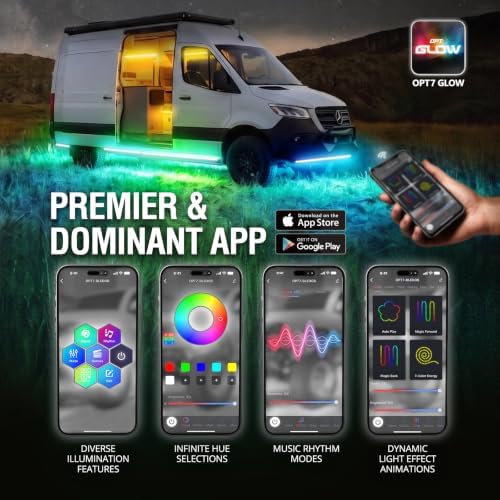 OPT7 Aura DreamColor Underglow Chasing Lights for RV with APP & Remote