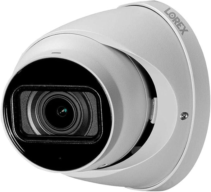 Lorex 4K (8MP) Motorized Varifocal Smart IP Dome Security Camera with Listen-in Audio and Real-Time 30FPS Recording - White