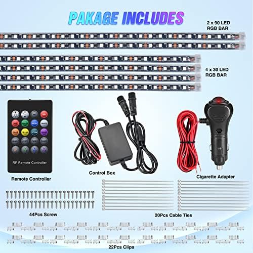 Nilight 6PCS RGB LED Underglow Lights Strip with APP & Remote Control