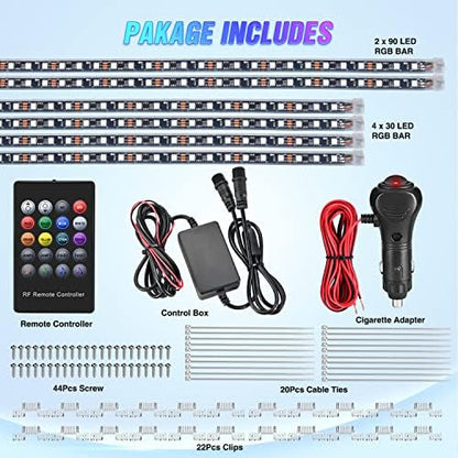 Nilight 6PCS RGB LED Underglow Lights Strip with APP & Remote Control