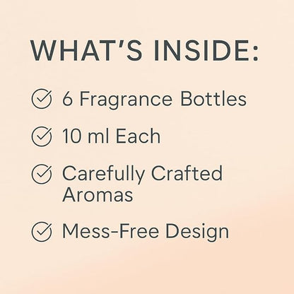 Car Air Freshener Refill Liquid Set of 6 x 10 ML - Smart Car Air Freshener Refill - Car Fragrance Refill - Car Diffuser Refill (Emotional Fragrance Collection)