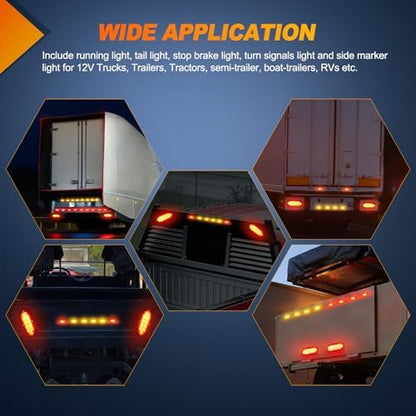 Nilight LED Trailer Light Kit Oval Taillight Diamond Shaped Marker Lights