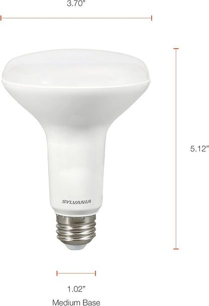 Sylvania BR30 LED Flood Light Bulb, 100W = 17W, Dimmable, 10 Year, Medium Base, 1450 Lumens, 2700K, Soft White - 4 Pack (40070)