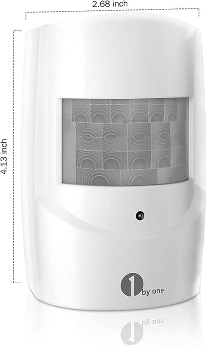 1byone Driveway Alarm, Weatherproof PIR Sensor, Single Unit | Home Security Alert System with 24ft/8m Detect Range, Indoor/Outdoor Protection, Easy Installation