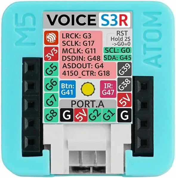 M5Stack Atom VoiceS3R Smart Speaker Dev Kit, ESP32-S3, 8MB Flash & 8MB RAM, Dual Core 240MHz, Wi-Fi, Microphone, Amplifier, New Atom Echo for 2026!